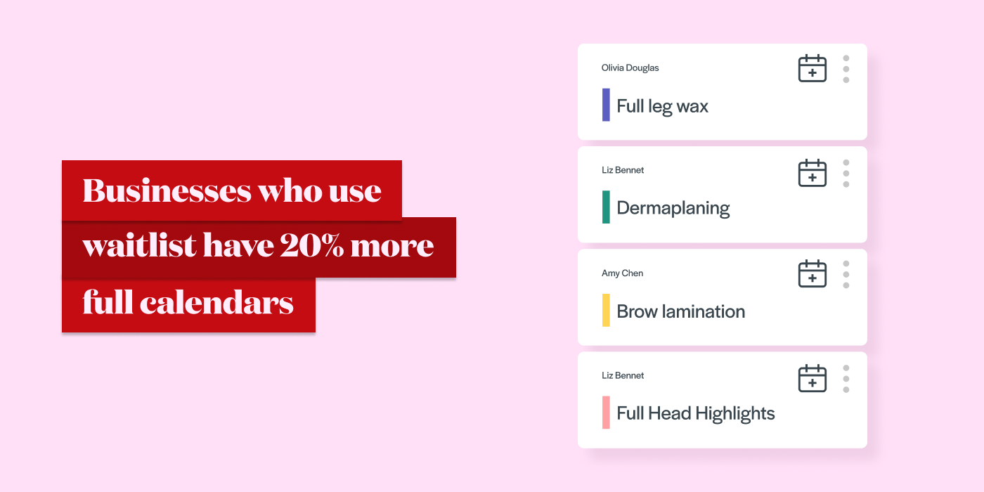 Timely customers who use the Waitlist feature have 20% more full calendars 